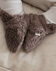 Organic Teddy Booties - Mocha - SALE