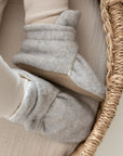 Organic Fleece Booties - Light Grey Melange