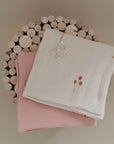 GOTS Organic Muslin Swaddle Set - Wildflowers/Dusty Rose - SALE