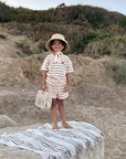 Organic Terry Shirt - Latte Striped