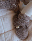 Organic Teddy Booties - Mocha - SALE