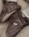 Organic Teddy Booties - Mocha - SALE