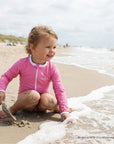 Sustainable UV Longsleeved Bathing Suit - Bright Pink (UV STANDARD 801)