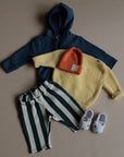GOTS Organic Lounge Pants - Green Striped