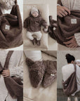 Organic Teddy Booties - Mocha - SALE