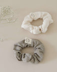 GOTS Organic Muslin Scrunchies - Khaki/Sand - SALE