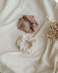 GOTS Organic Muslin Scrunchies - Walnut/Sand - SALE