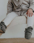 Organic Fleece Booties - Dark Grey Melange - SALE