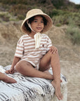 Organic Terry Shirt - Latte Striped