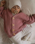 GOTS Organic Knit Cardigan - Dusty Rose - SALE