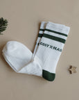 Organic Socks - Cosy Christmas - Green