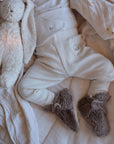 Organic Teddy Booties - Mocha - SALE