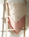 GOTS Organic Muslin Swaddle Set - Wildflowers/Dusty Rose - SALE