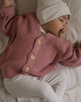 GOTS Organic Knit Cardigan - Dusty Rose - SALE