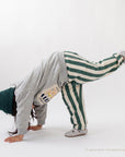 GOTS Organic Lounge Pants - Green Striped