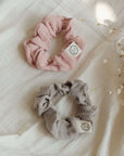 GOTS Organic Muslin Scrunchies - Dusty Rose/Caramel - SALE