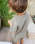 Organic Muslin Shirt with Buttons - Khaki