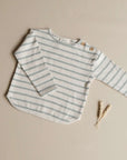 Organic Rib Sweatshirt - Grey Striped