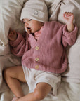GOTS Organic Knit Cardigan - Dusty Rose - SALE