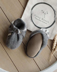 Organic Fleece Booties - Dark Grey Melange - SALE