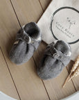 Organic Fleece Booties - Dark Grey Melange - SALE