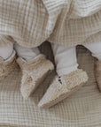 Organic Teddy Booties - Cream - SALE