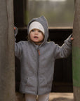 Organic Fleece Jacket - Dark Grey Melange