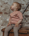 Organic Oversize Shirt - Dusty Rose Flower - SALE