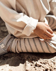 Organic Rib Leggings - Grey Striped