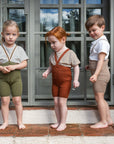 Organic Shorty Tights - Olive Striped