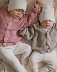 GOTS Organic Knit Cardigan - Dusty Rose - SALE