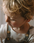 Organic Knit Dungarees - Khaki - S A L E