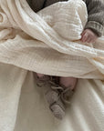 Organic Knit Booties - Caramel