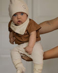 Organic Muslin Bibs - Walnut/Sand - SALE