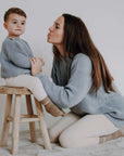 Organic Knit Pulli - MUM - Dusty Blue - SALE - OVERSIZE FIT