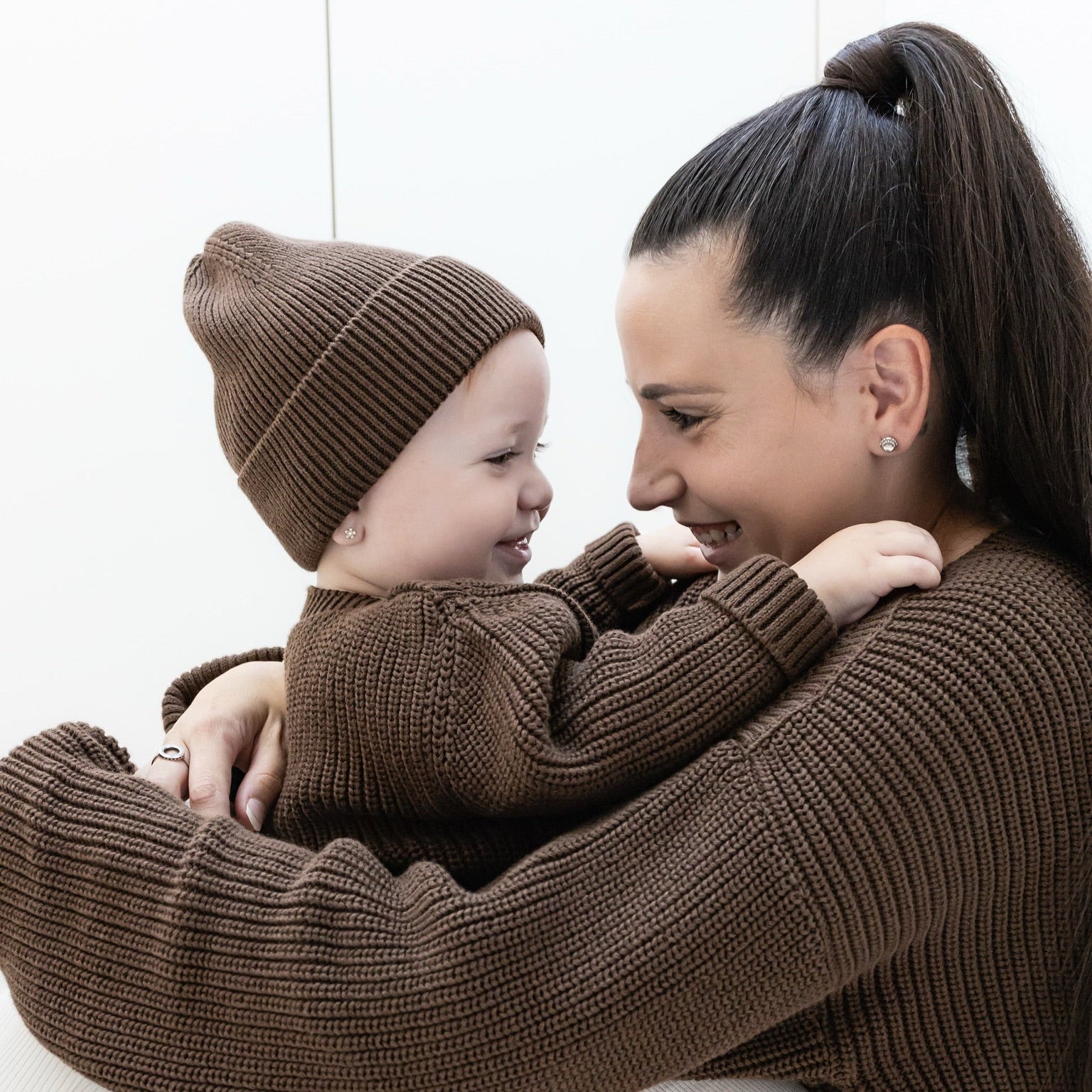 Organic Oversize Knit Pulli - Chocolate