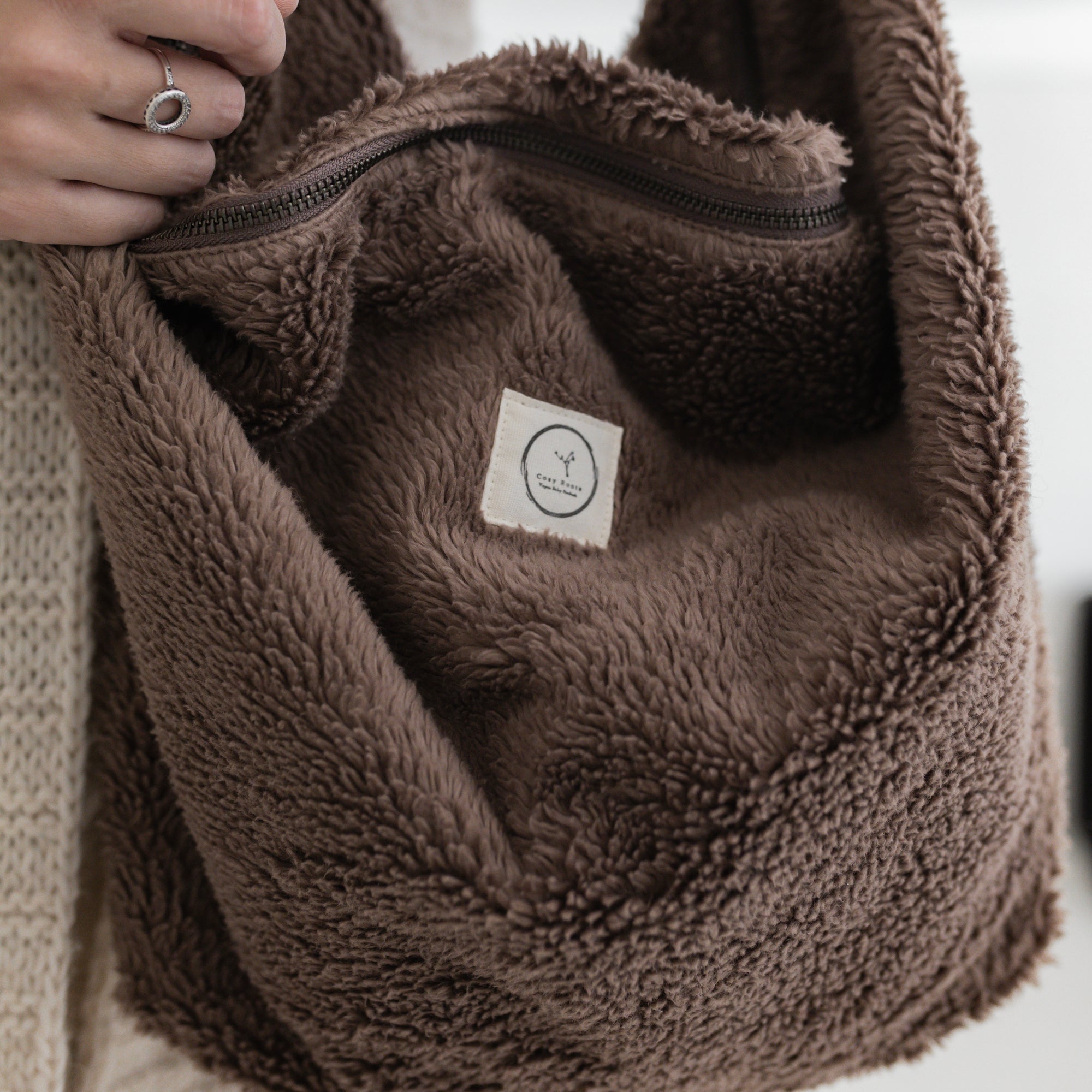 Organic Teddy Mum Bag - Mocha - SALE