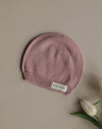 Organic Thin Knit Beanie - Dusty Rose