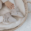 Organic Fleece Booties - Taupe Melange 