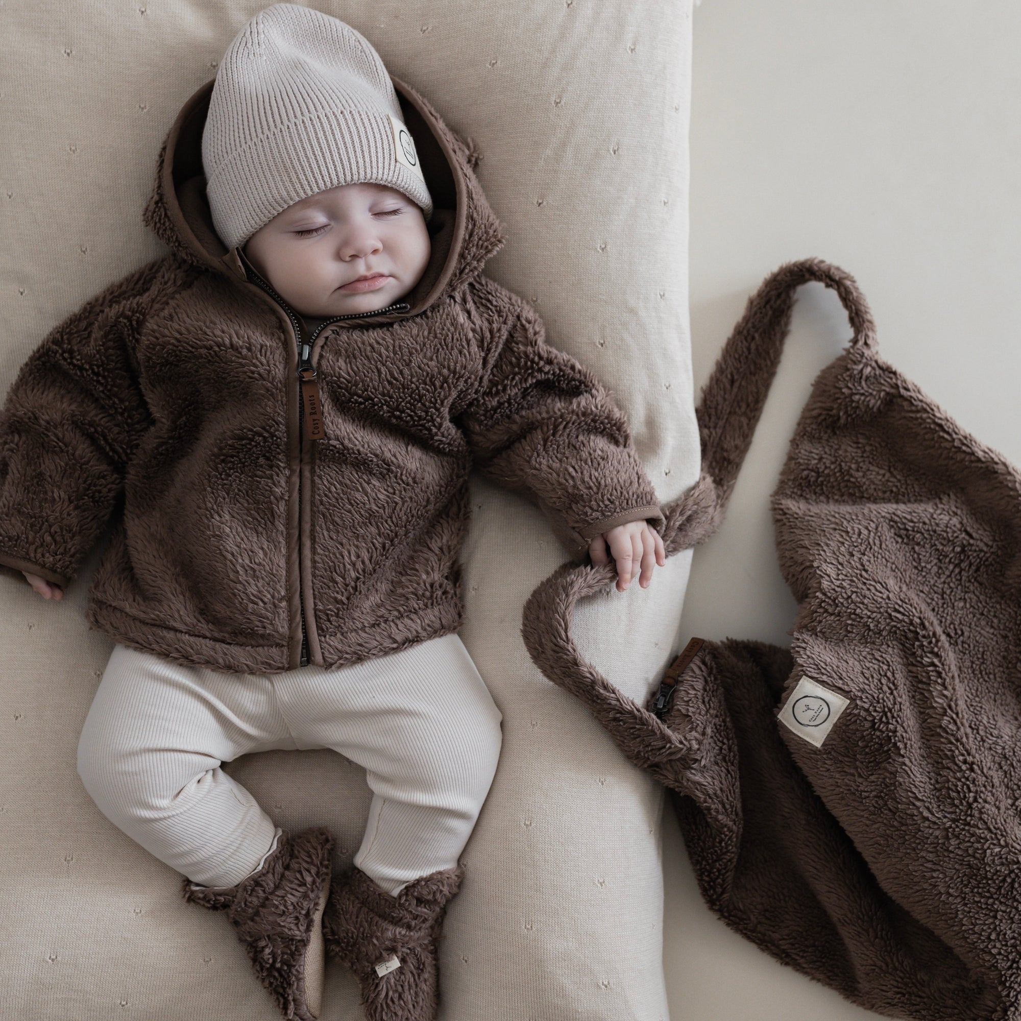Organic Teddy Mum Bag - Mocha - SALE