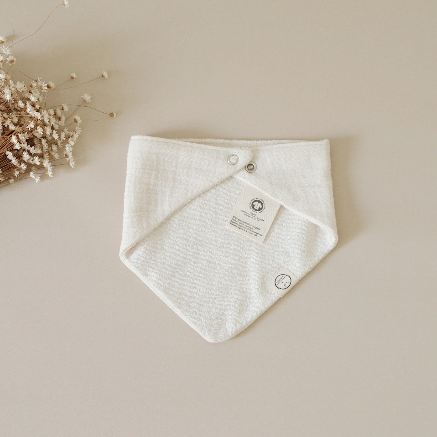 Organic Muslin Bibs - Khaki/Sand - SALE