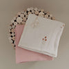 Organic Muslin Swaddle Set - Wildflowers/Dusty Rose - SALE