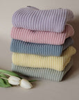 Organic Oversize Knit Pulli - Dusty Blue