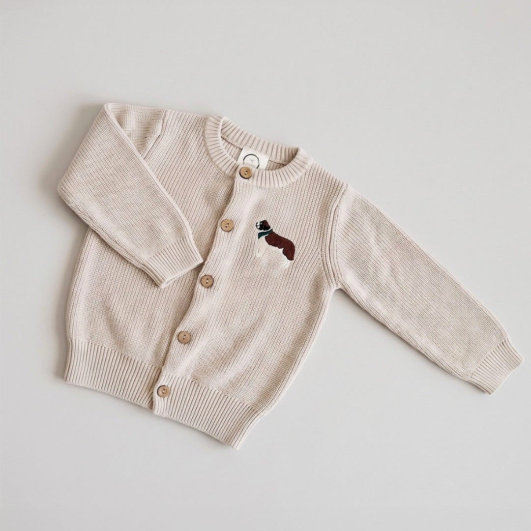 GOTS Organic Knit Cardigan - Puppy Sand