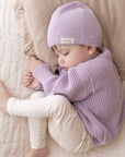 Organic Thin Knit Beanie - Lavender