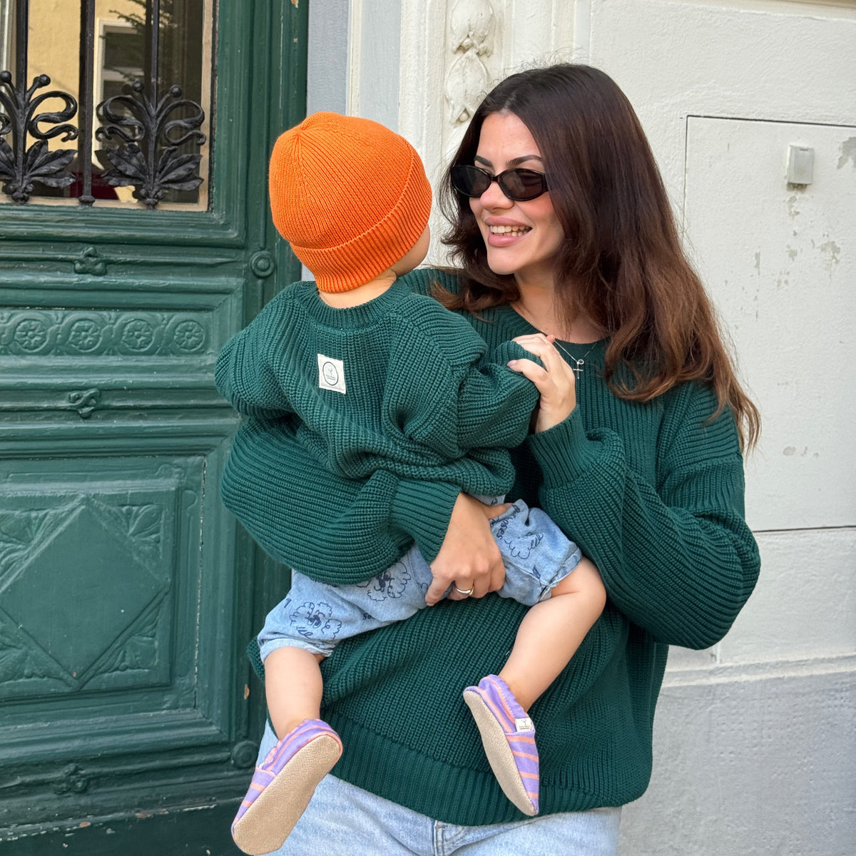 GOTS Organic Mum Knit Pulli - Forest Green