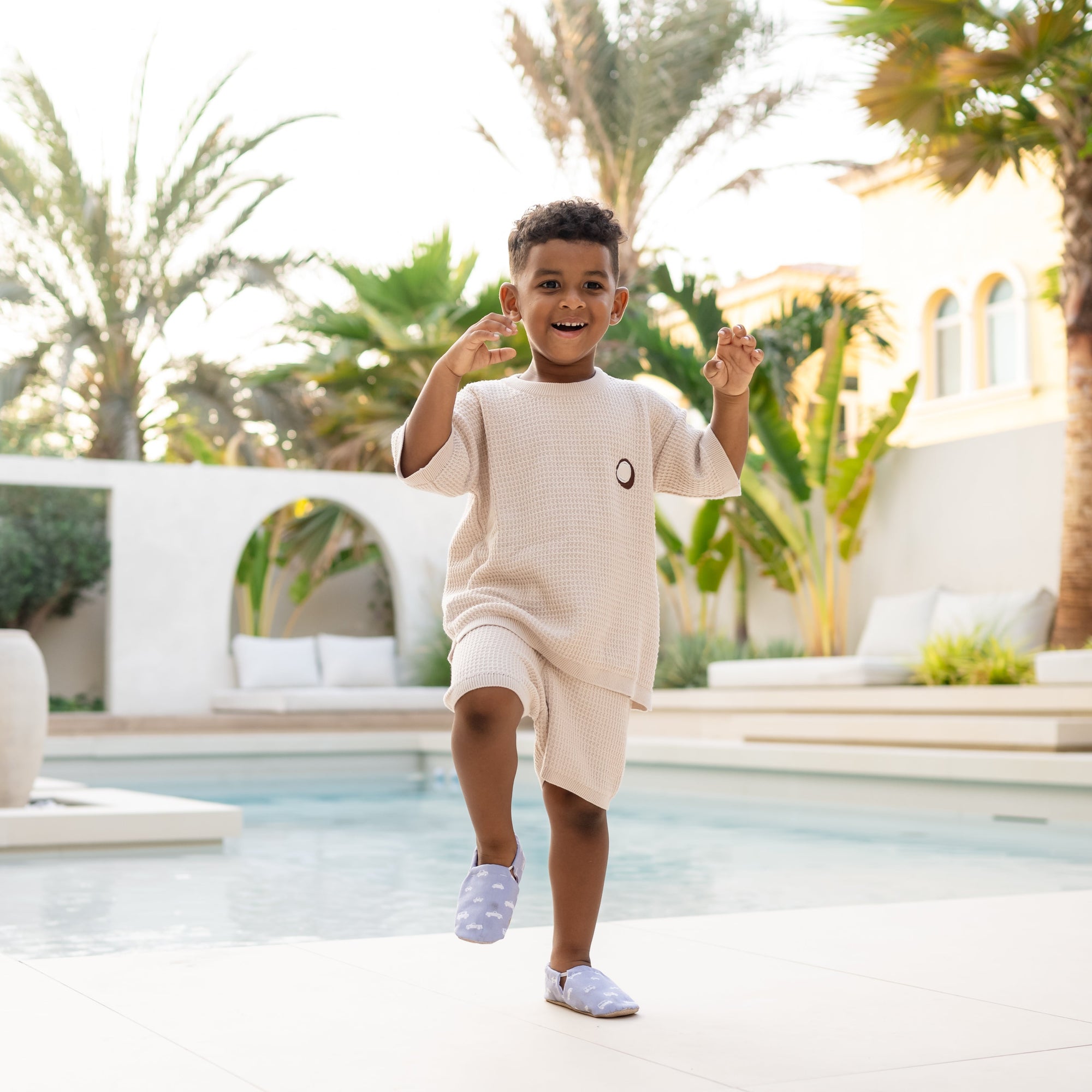 Organic Summer Knit Shorts - Sand