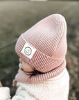 Organic Knit Beanie - Dusty Rose