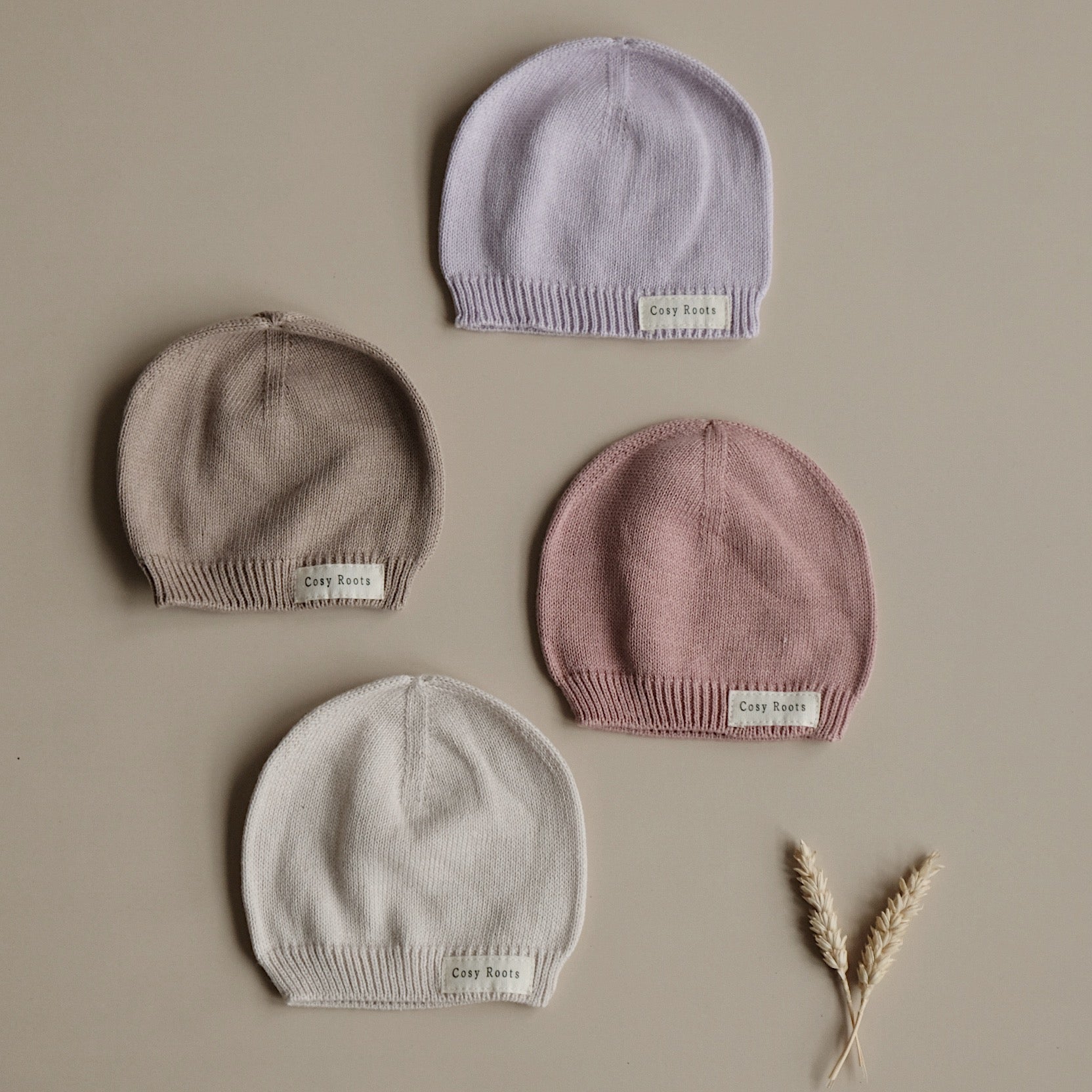 Organic Thin Knit Beanie - Sand