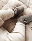 Organic Knit Booties - Khaki - S A L E